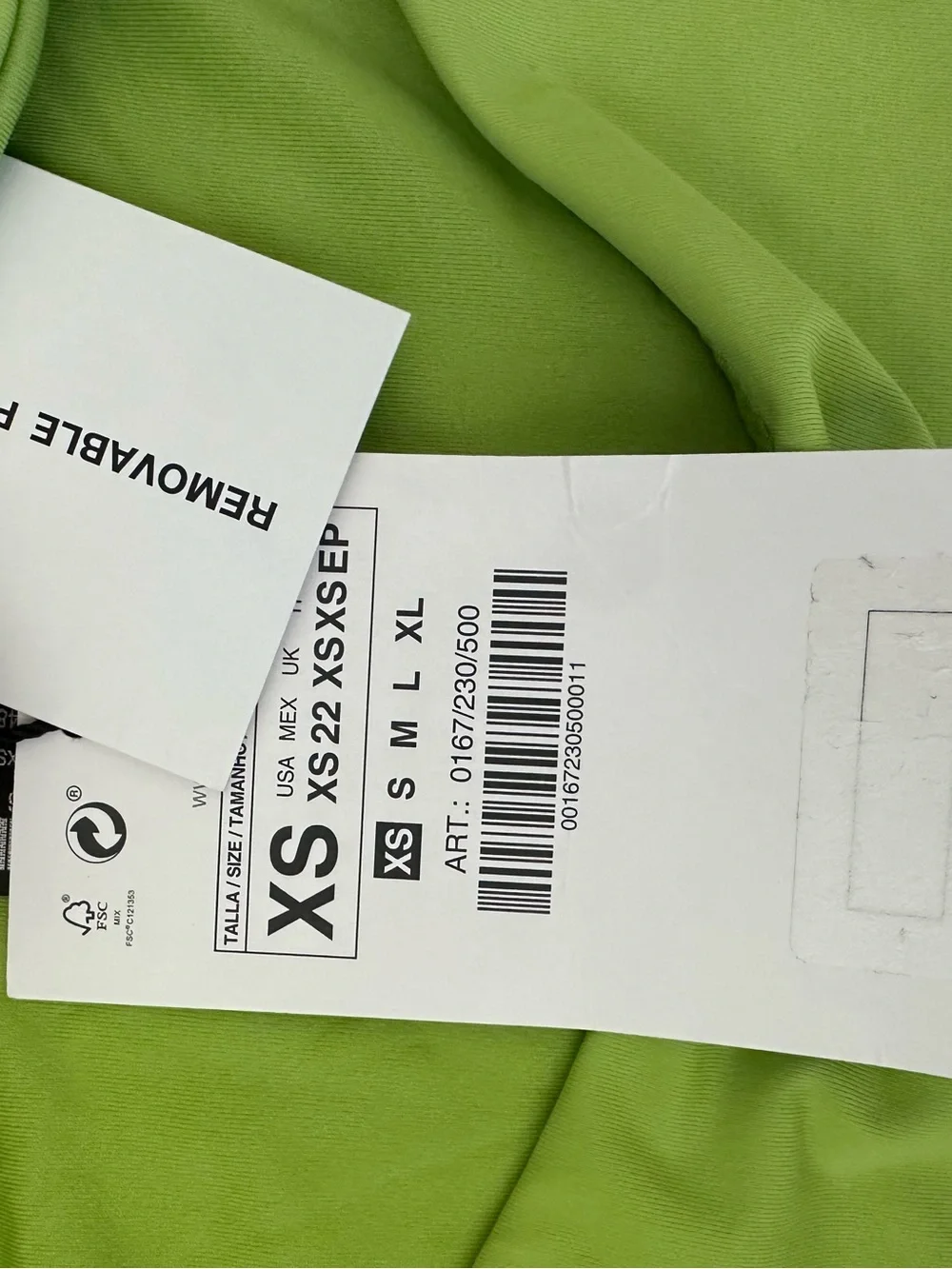 ZARA green one piece swimsuit XS NWT